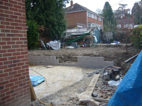 view up the garden