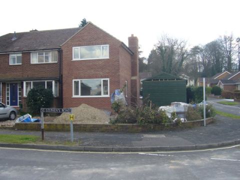 the shed, in its final resting place