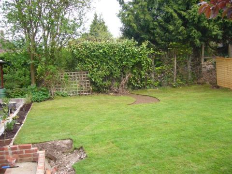 starting to cut the flower beds