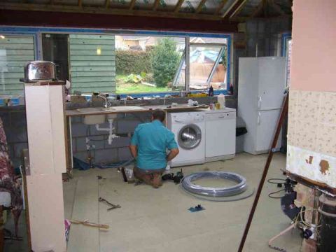 the new 'interim' kitchen - basic but functional