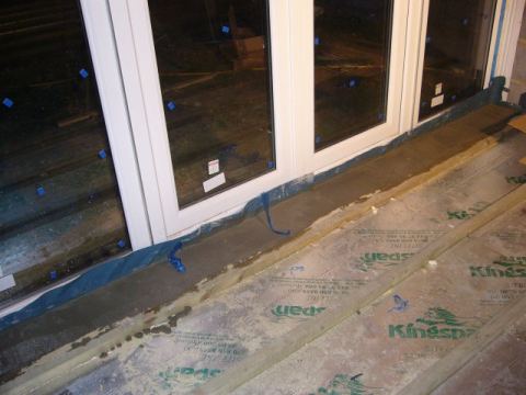 screeded the bit in front of the french doors