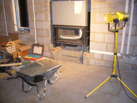 about to screed the hearth