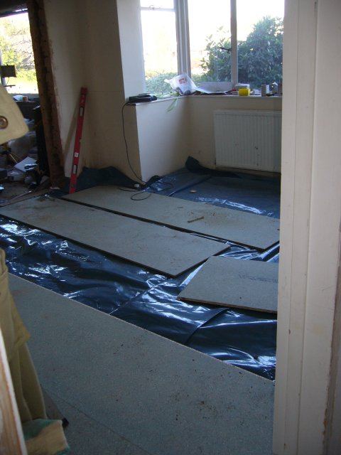 then polythene and chipboard