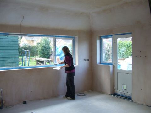 all plastered, just a quick dust off before we start