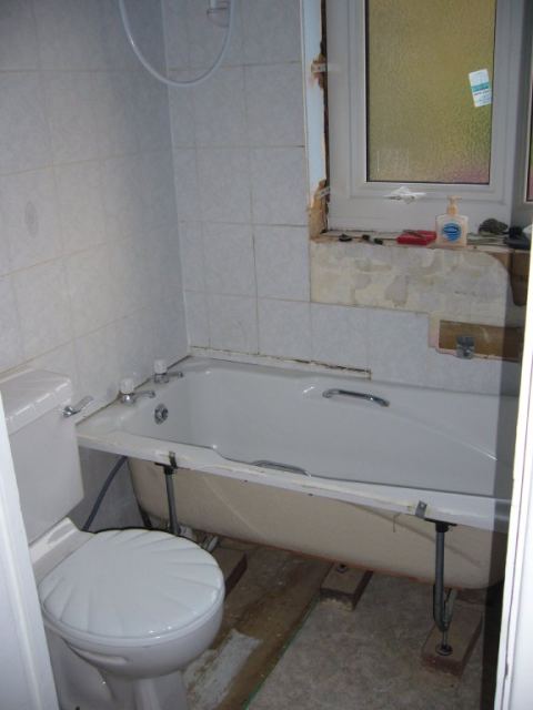 old bath and toilet moved to future positions