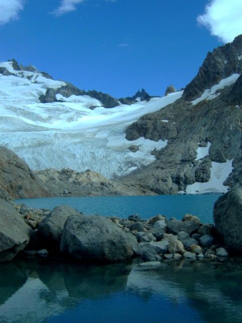 The glacier at the base of Fitzroy