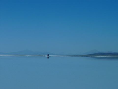 An approaching truck in the distance
