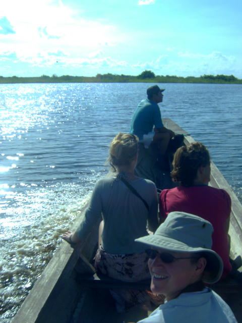 Pulling into the swimming area
