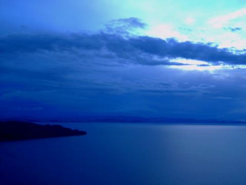 Just before darkness falls at Copacabana